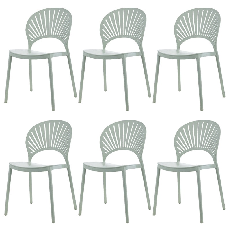 Plastic Dining Chair Modern Style Open Back Dining Side Chair
