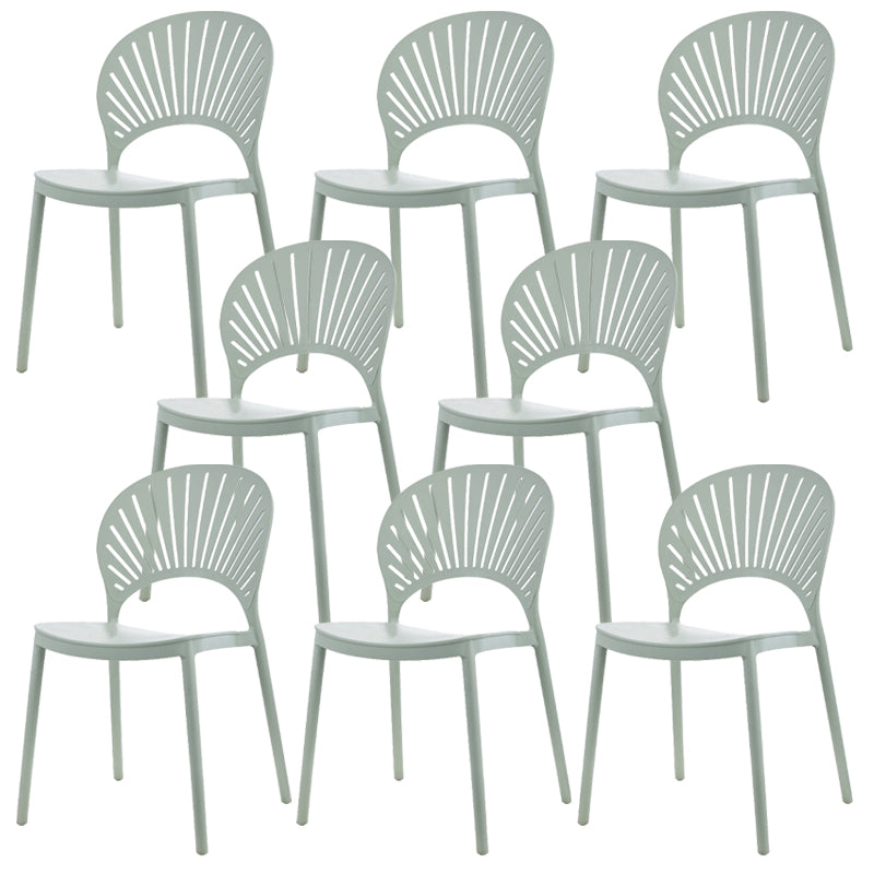 Plastic Dining Chair Modern Style Open Back Dining Side Chair