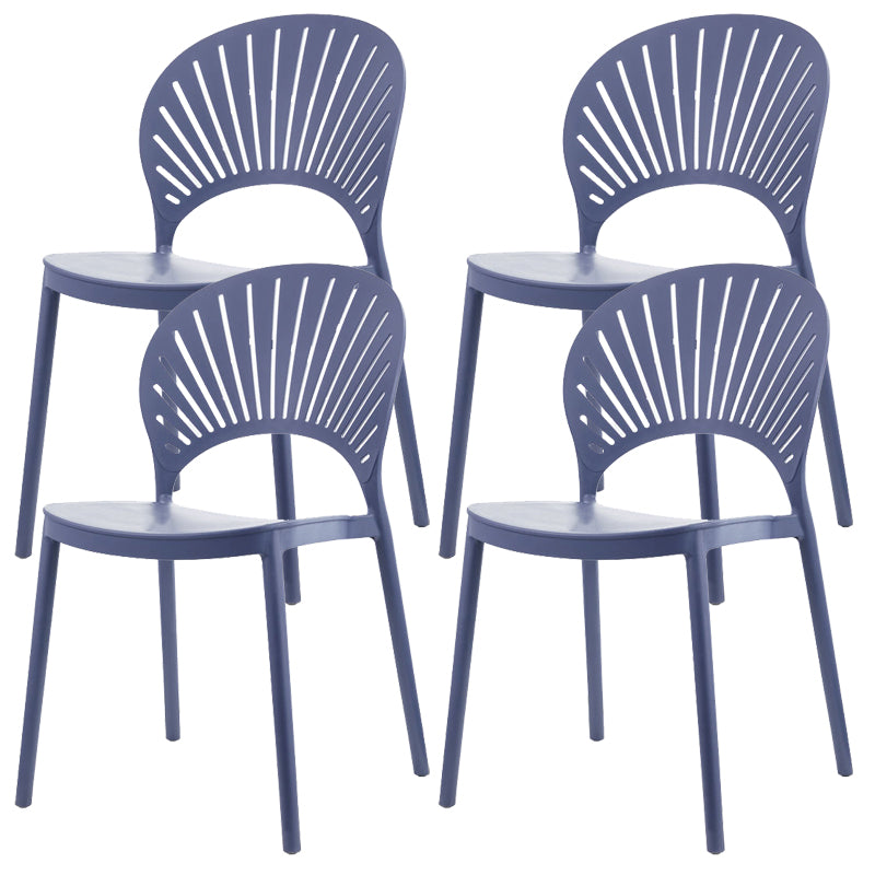 Plastic Dining Chair Modern Style Open Back Dining Side Chair