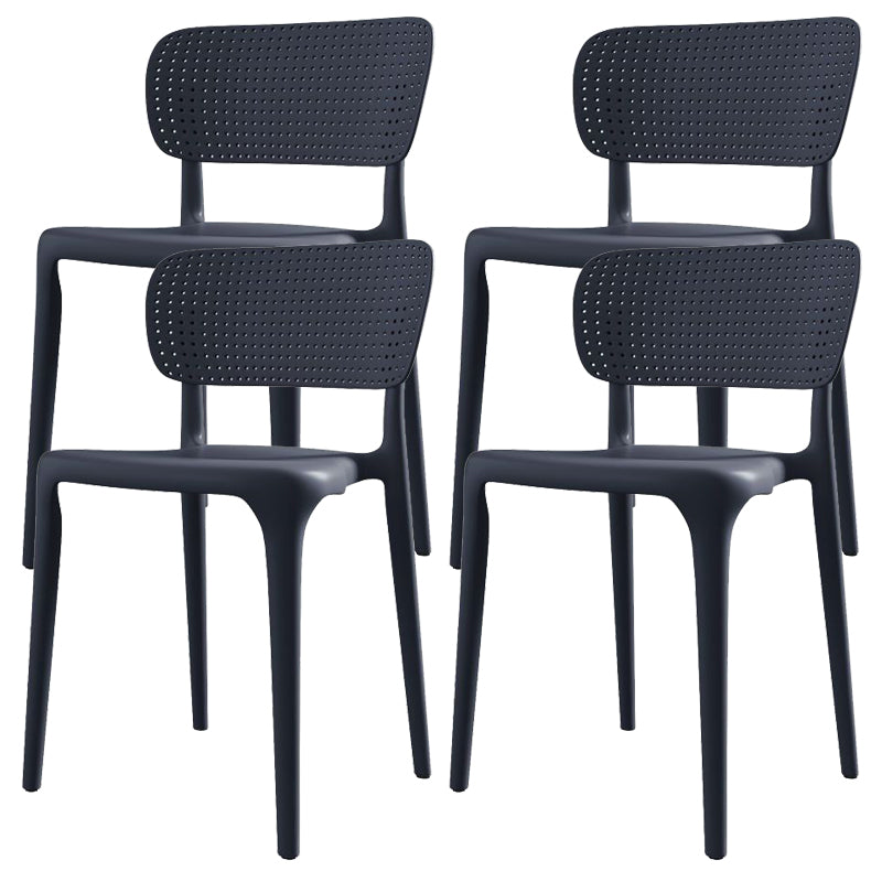 Kitchen Plastic Dining Chair Modern Style Open Back Side Chair