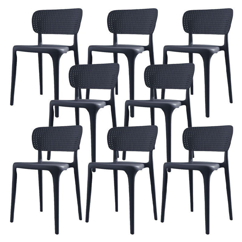 Kitchen Plastic Dining Chair Modern Style Open Back Side Chair