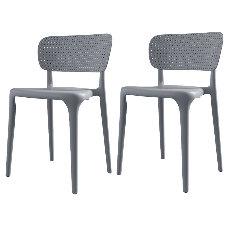 Kitchen Plastic Dining Chair Modern Style Open Back Side Chair