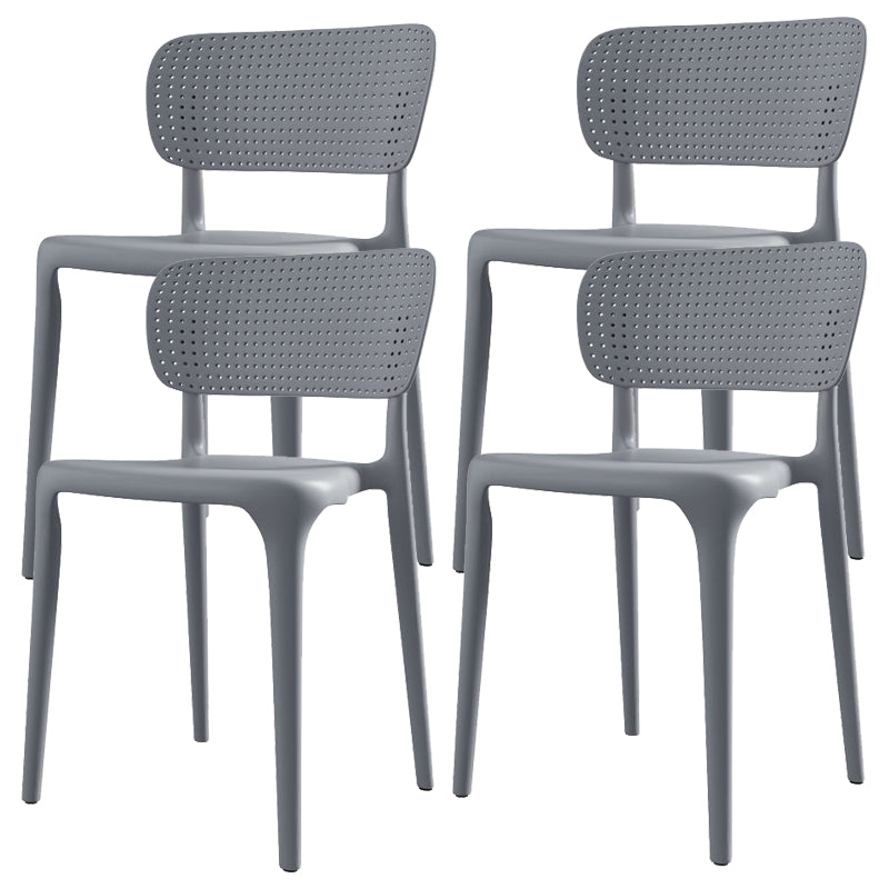 Kitchen Plastic Dining Chair Modern Style Open Back Side Chair
