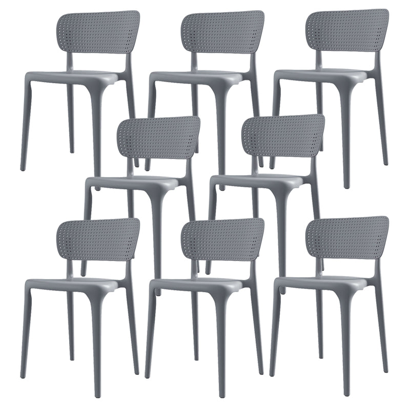 Kitchen Plastic Dining Chair Modern Style Open Back Side Chair