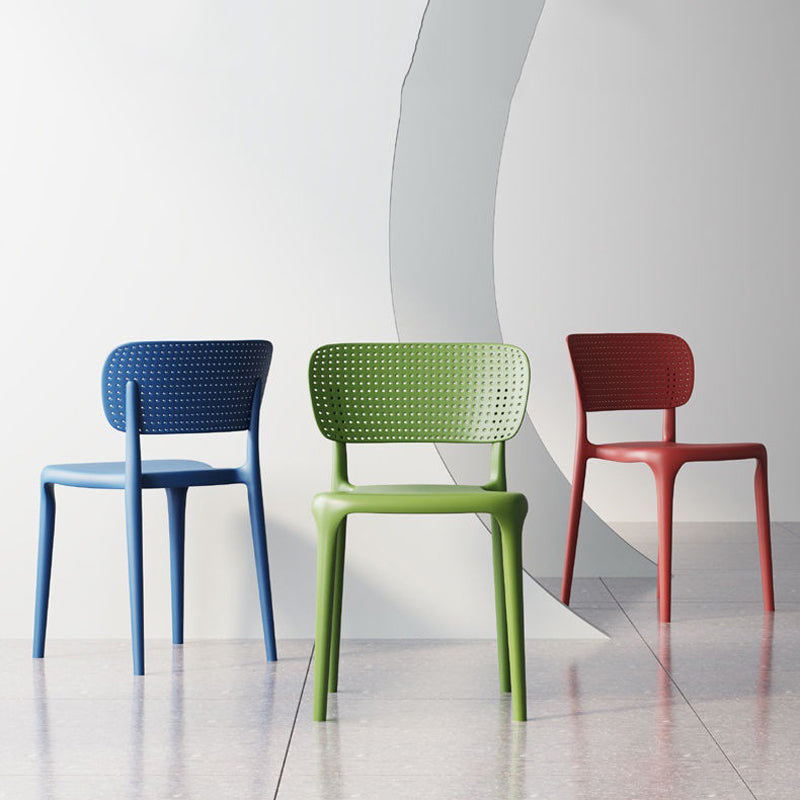 Kitchen Plastic Dining Chair Modern Style Open Back Side Chair