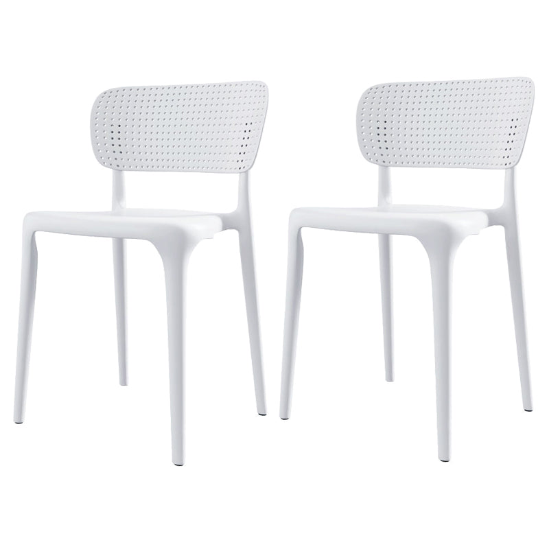Kitchen Plastic Dining Chair Modern Style Open Back Side Chair