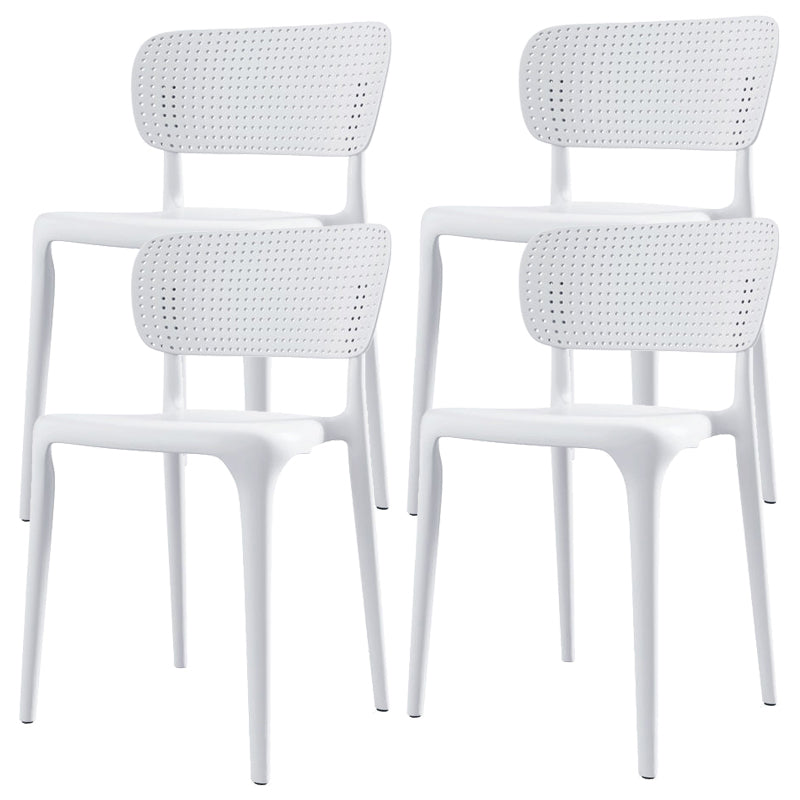 Kitchen Plastic Dining Chair Modern Style Open Back Side Chair