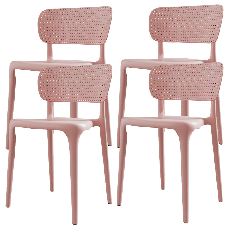 Kitchen Plastic Dining Chair Modern Style Open Back Side Chair