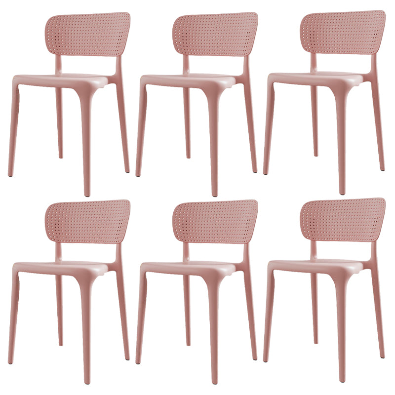 Kitchen Plastic Dining Chair Modern Style Open Back Side Chair