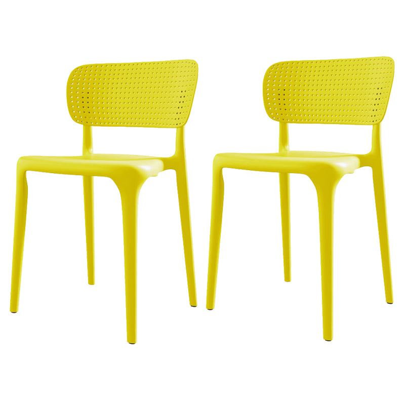 Kitchen Plastic Dining Chair Modern Style Open Back Side Chair