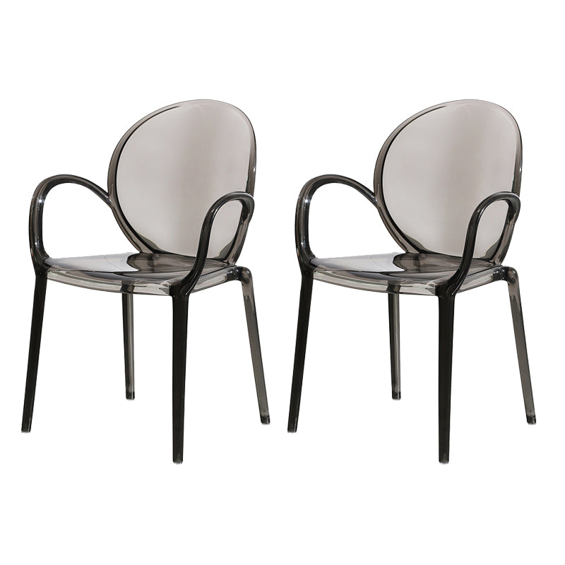 Home Dining Side Chair Kitchen Contemporary Plastic Dining Arm Chair
