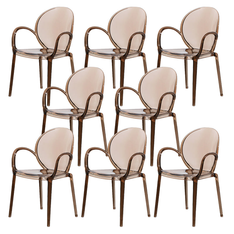 Home Dining Side Chair Kitchen Contemporary Plastic Dining Arm Chair