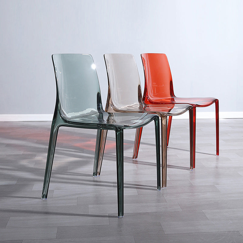 Kitchen Dining Side Chair Contemporary Plastic Dining Armless Chair