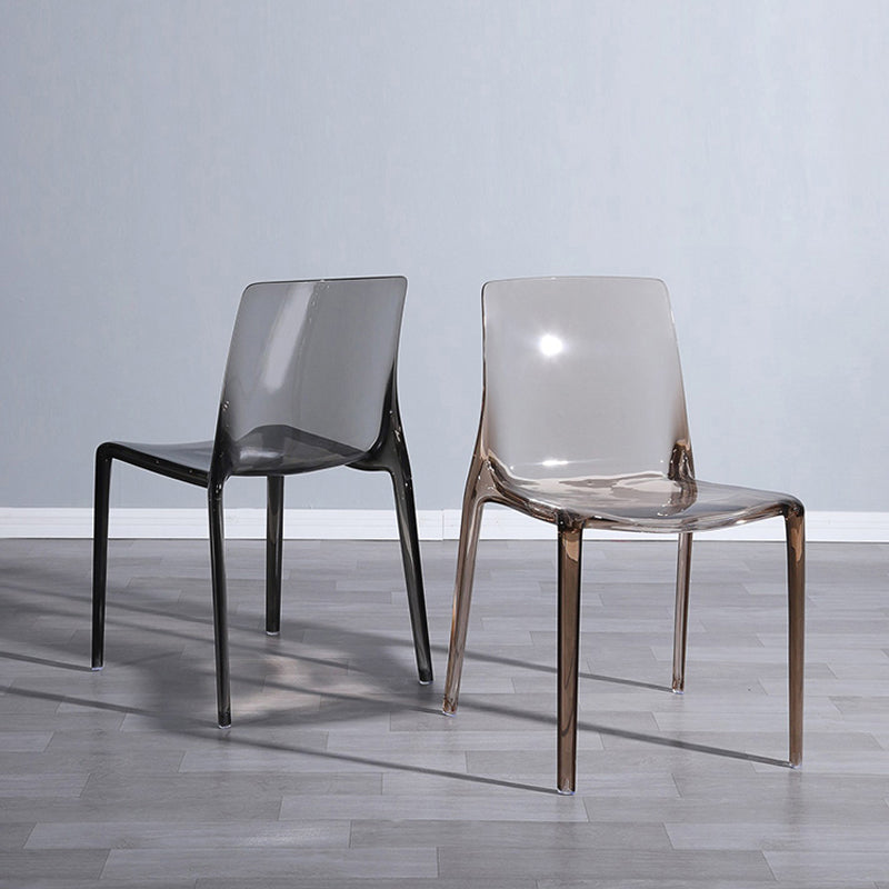 Kitchen Dining Side Chair Contemporary Plastic Dining Armless Chair