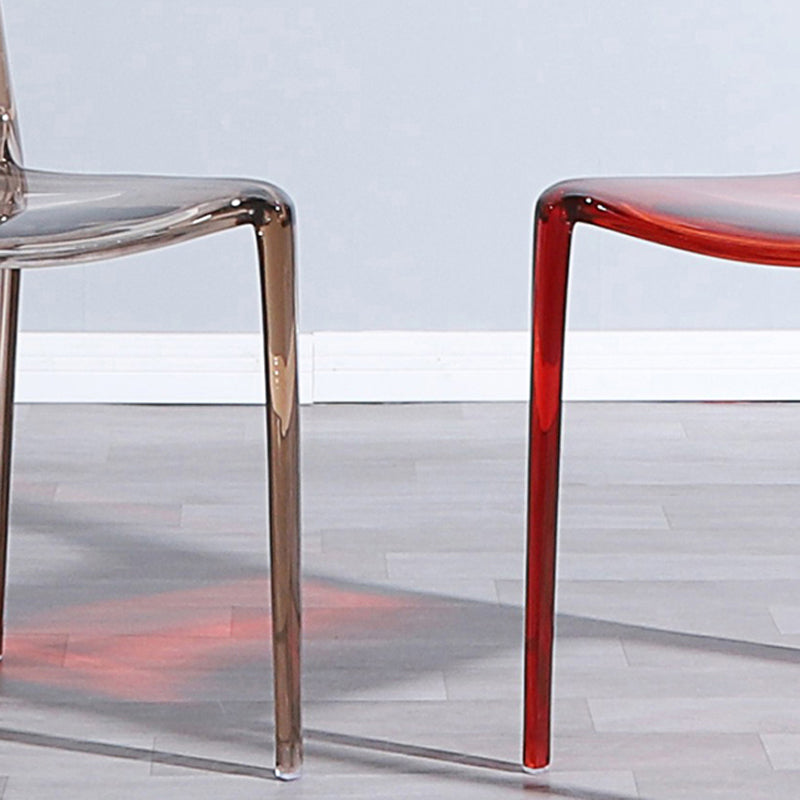 Kitchen Dining Side Chair Contemporary Plastic Dining Armless Chair