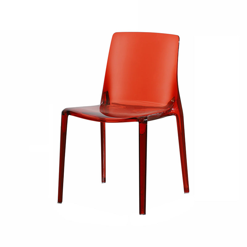 Kitchen Dining Side Chair Contemporary Plastic Dining Armless Chair