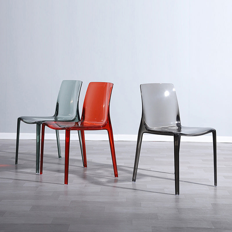 Kitchen Dining Side Chair Contemporary Plastic Dining Armless Chair