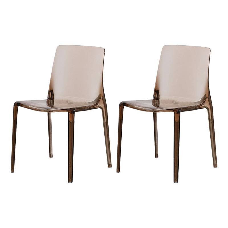 Kitchen Dining Side Chair Contemporary Plastic Dining Armless Chair