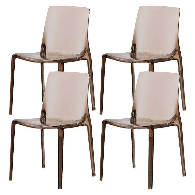 Kitchen Dining Side Chair Contemporary Plastic Dining Armless Chair