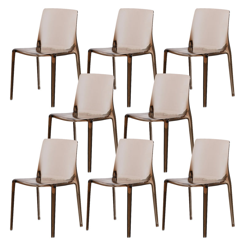 Kitchen Dining Side Chair Contemporary Plastic Dining Armless Chair