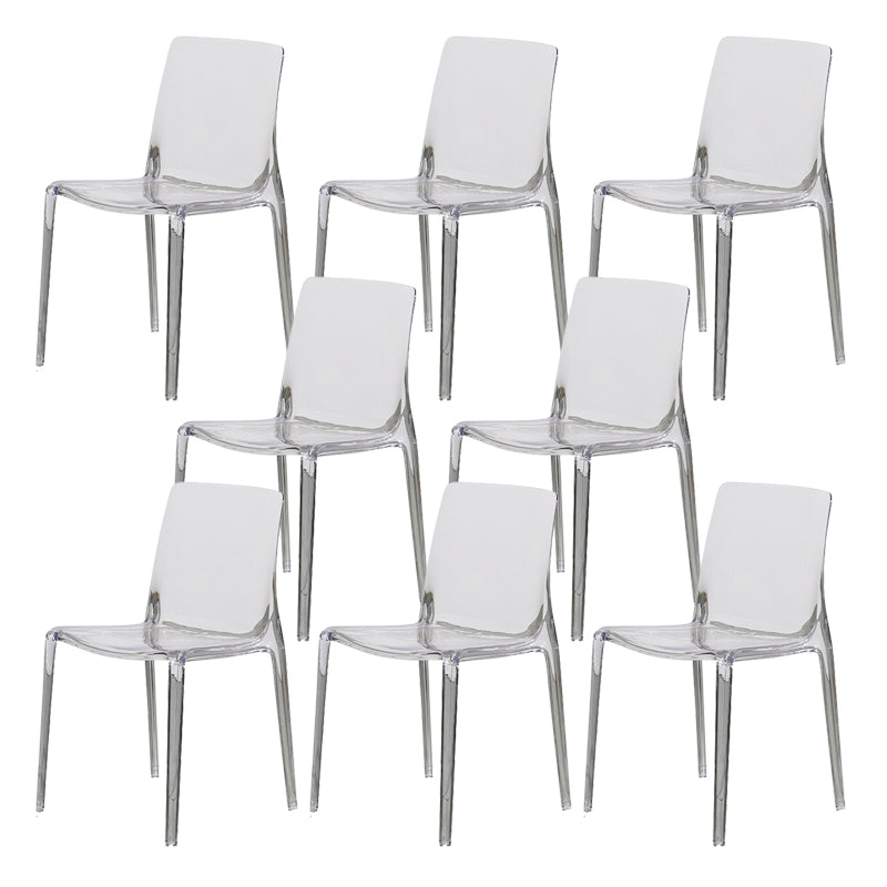 Kitchen Dining Side Chair Contemporary Plastic Dining Armless Chair