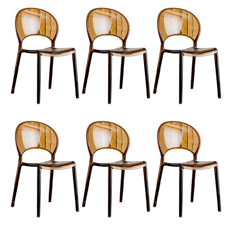 Open Back Dining Side Chair Contemporary Plastic Dining Chair