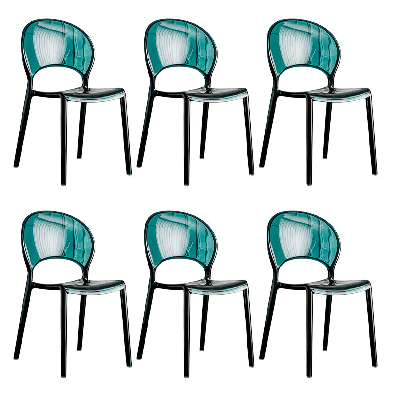 Open Back Dining Side Chair Contemporary Plastic Dining Chair