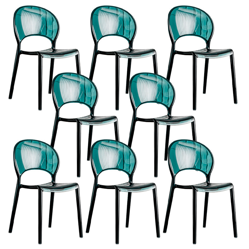 Open Back Dining Side Chair Contemporary Plastic Dining Chair