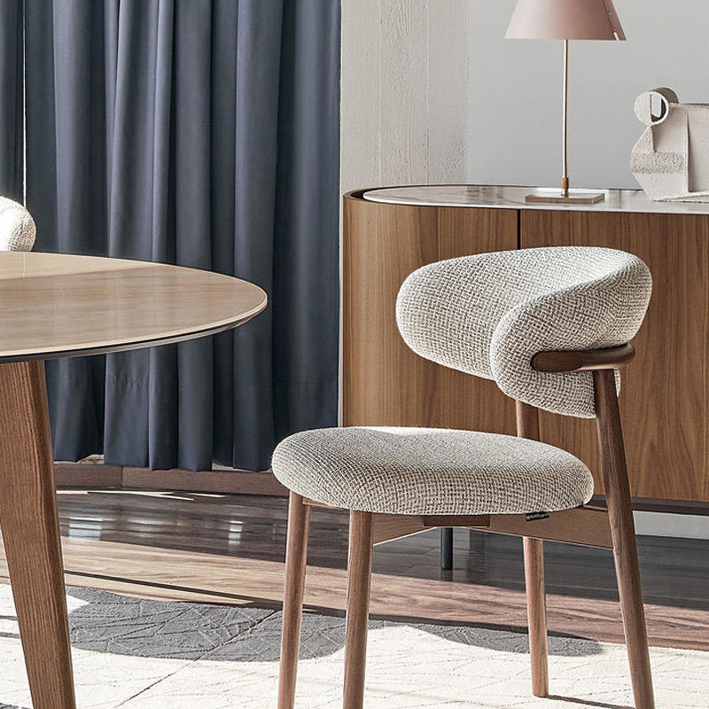 Home Open Back Side Chair Contemporary Solid Wood Dining Chair