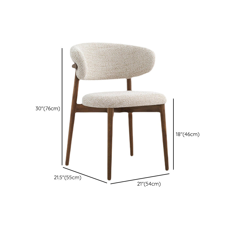 Home Open Back Side Chair Contemporary Solid Wood Dining Chair