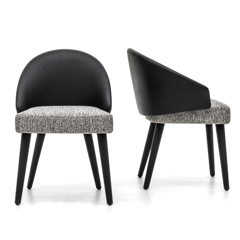 Home Industrial Dining Chair Kitchen Wood Dining Chair in Black Legs