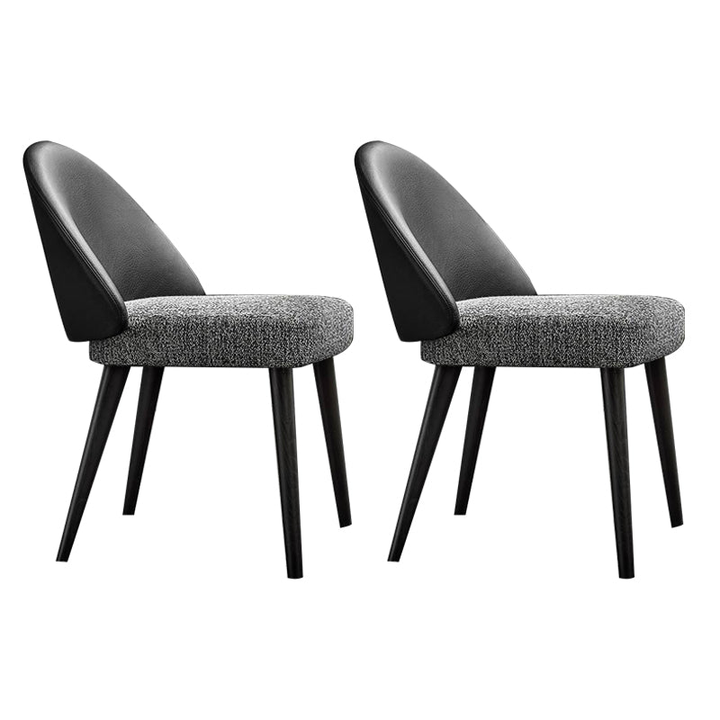 Home Industrial Dining Chair Kitchen Wood Dining Chair in Black Legs