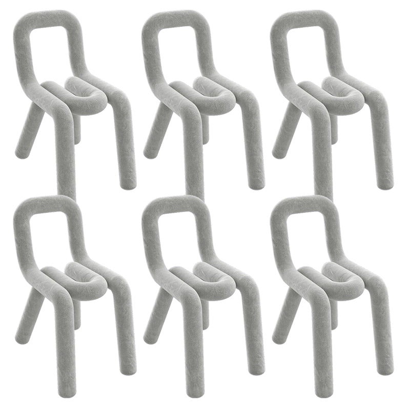 Home Fabric Side Chair Glam Style Open Back Armless Chair Set