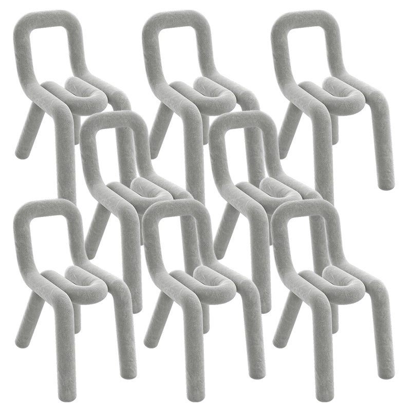 Home Fabric Side Chair Glam Style Open Back Armless Chair Set