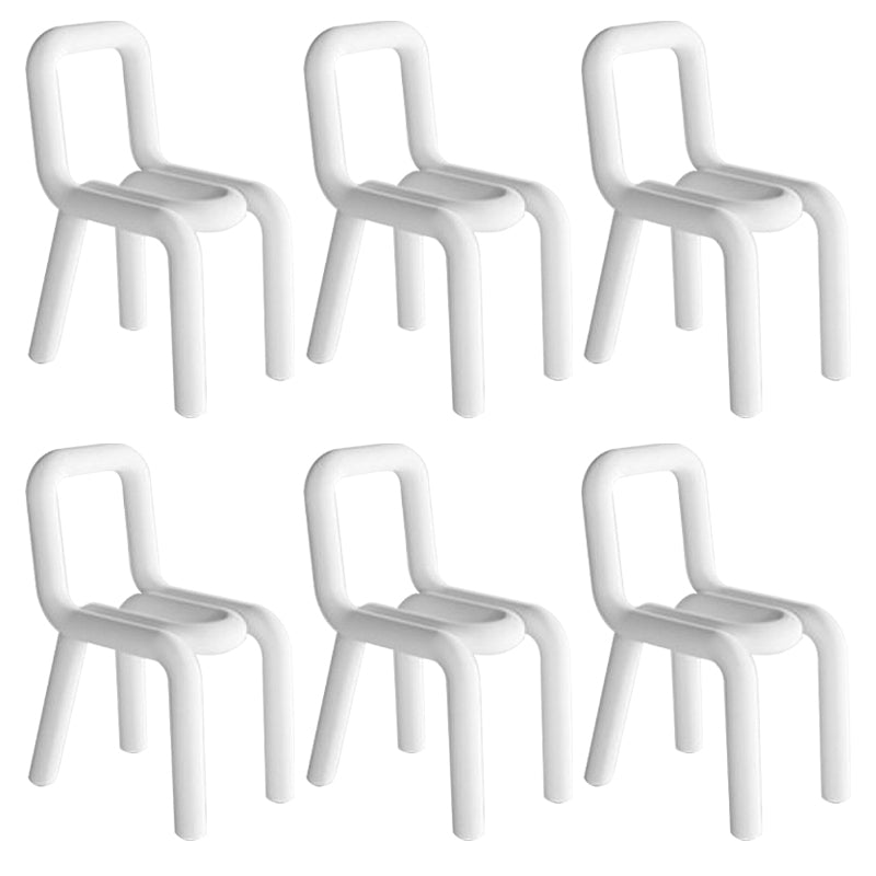 Home Fabric Side Chair Glam Style Open Back Armless Chair Set