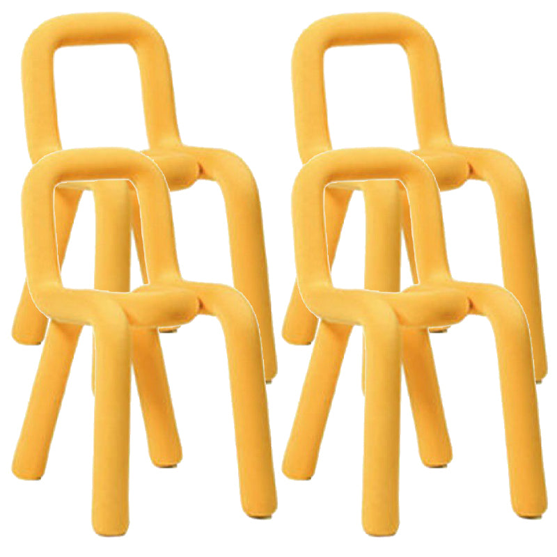 Home Fabric Side Chair Glam Style Open Back Armless Chair Set