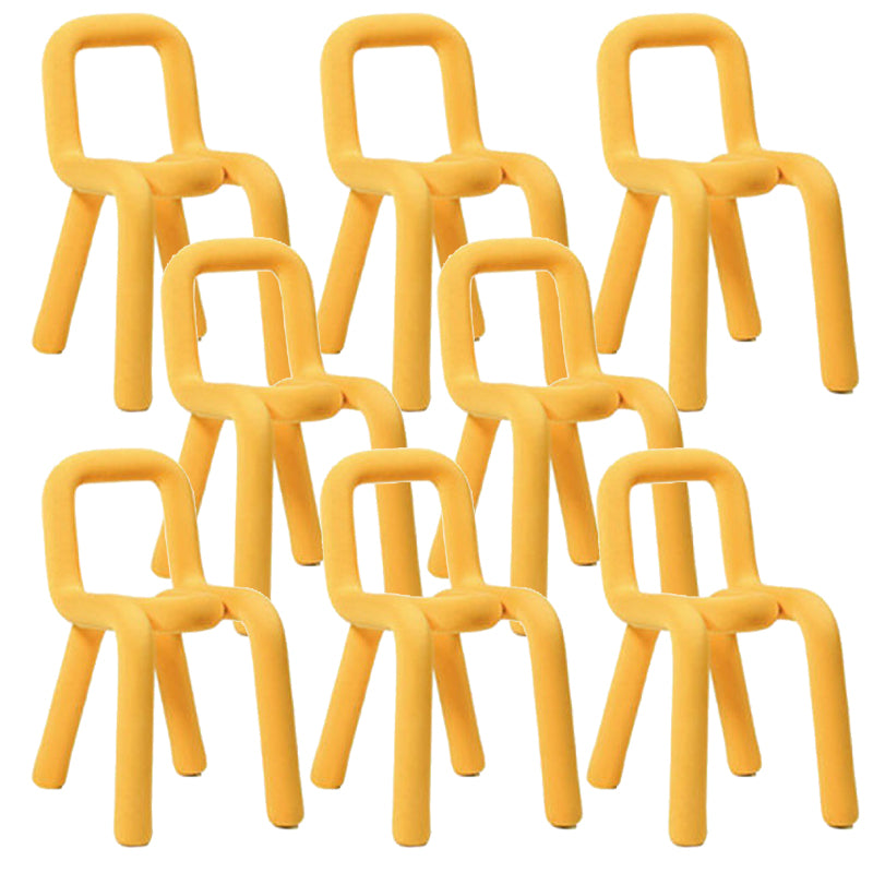 Home Fabric Side Chair Glam Style Open Back Armless Chair Set