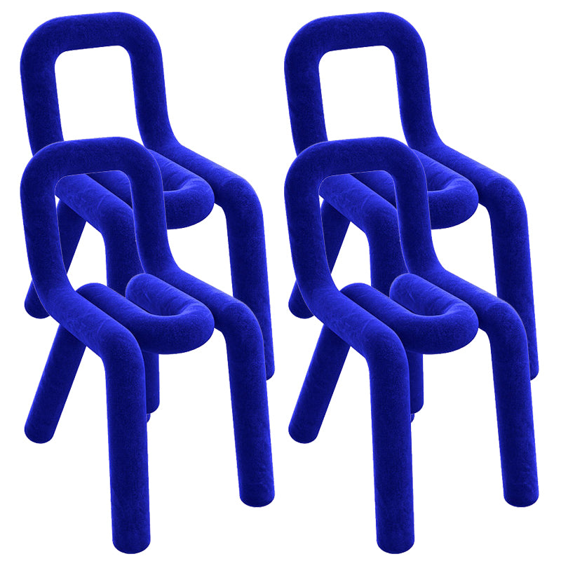 Home Fabric Side Chair Glam Style Open Back Armless Chair Set