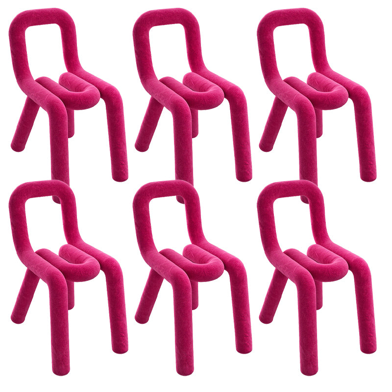 Home Fabric Side Chair Glam Style Open Back Armless Chair Set