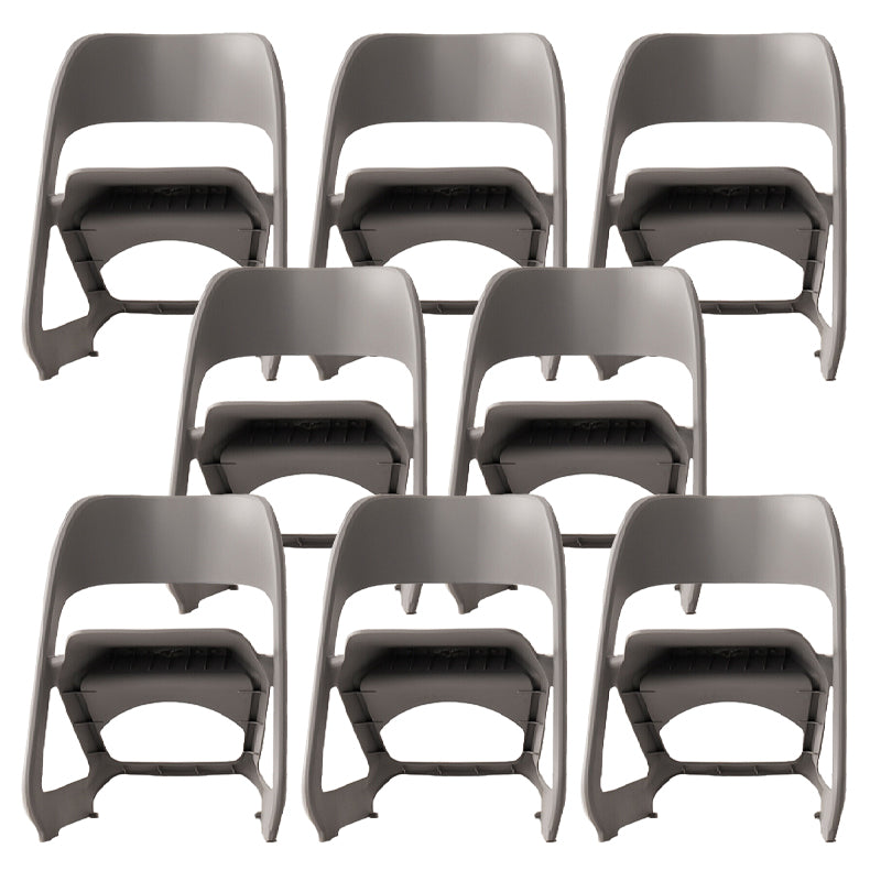 Open Back Dining Side Chair Contemporary Plastic Armless Chair