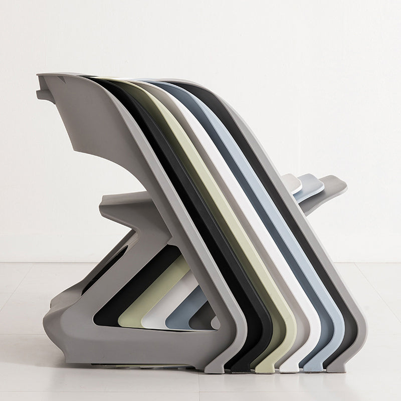 Open Back Dining Side Chair Contemporary Plastic Armless Chair