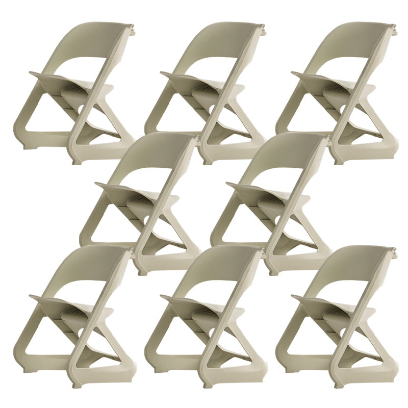 Open Back Dining Side Chair Contemporary Plastic Armless Chair