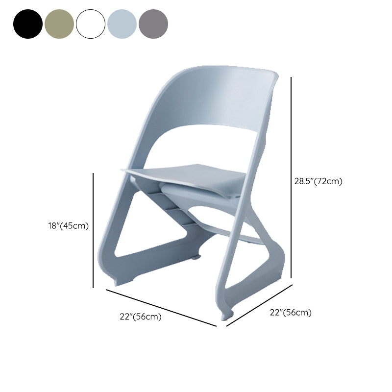 Open Back Dining Side Chair Contemporary Plastic Armless Chair