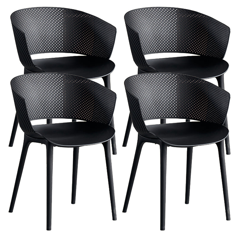 Open Back Dining Side Chair Modern Home Plastic Dining Arm Chair