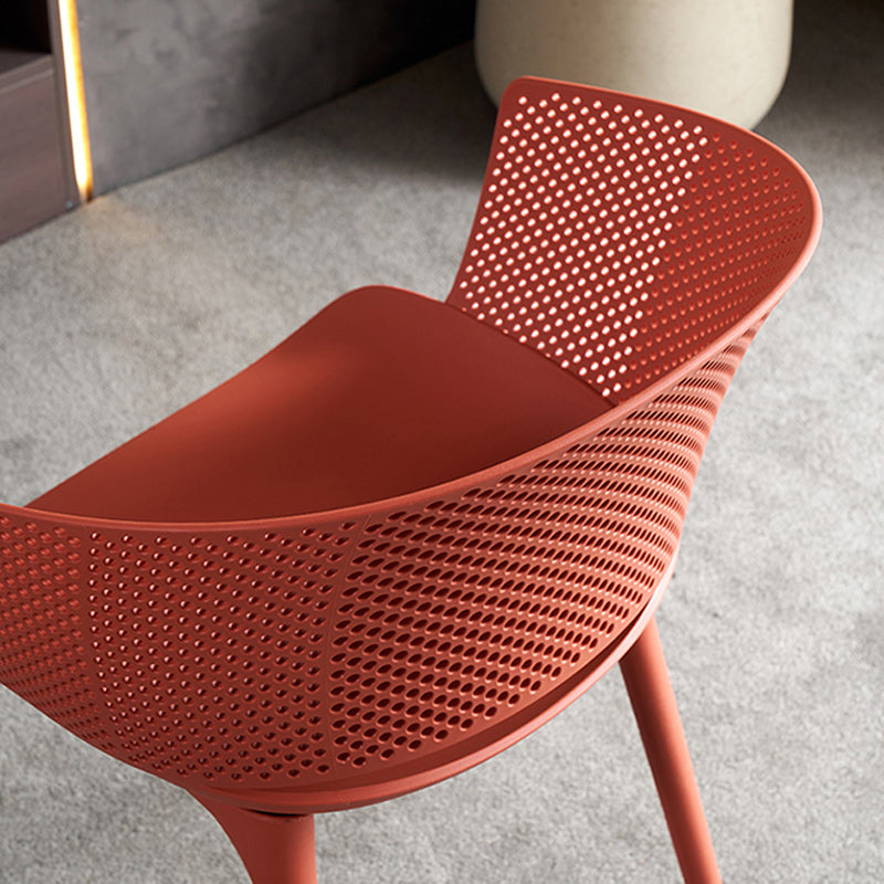 Open Back Dining Side Chair Modern Home Plastic Dining Arm Chair