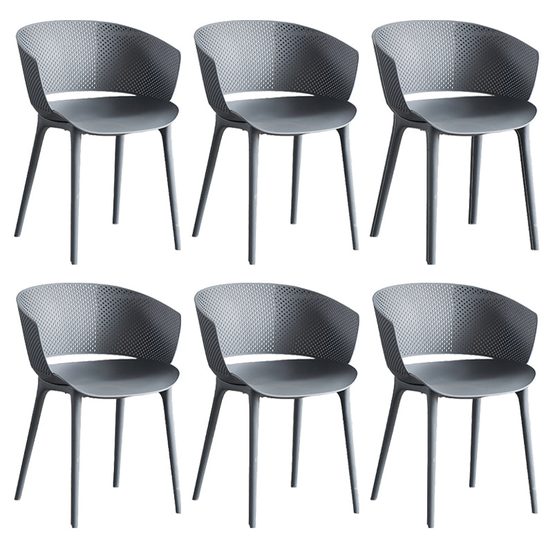 Open Back Dining Side Chair Modern Home Plastic Dining Arm Chair