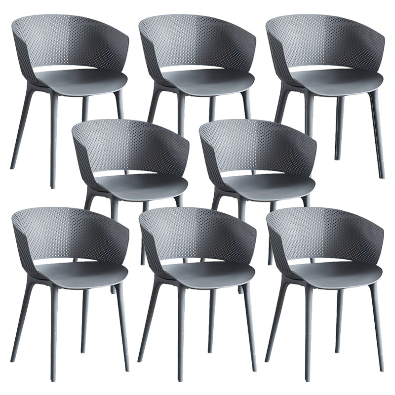 Open Back Dining Side Chair Modern Home Plastic Dining Arm Chair