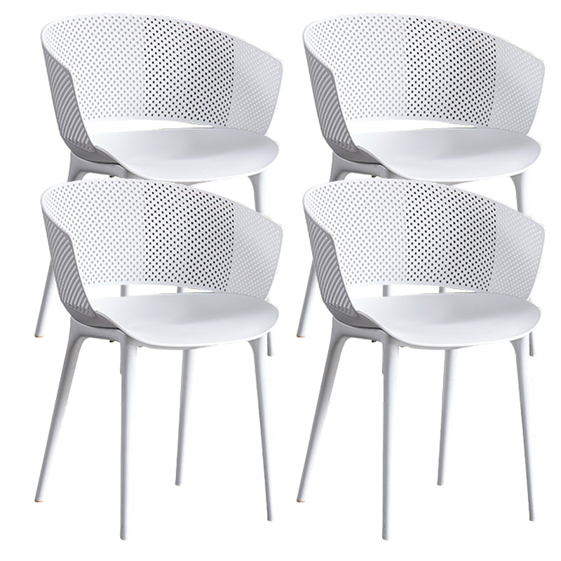 Open Back Dining Side Chair Modern Home Plastic Dining Arm Chair