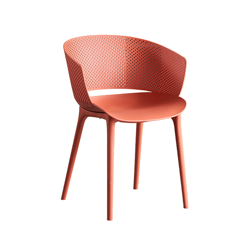 Open Back Dining Side Chair Modern Home Plastic Dining Arm Chair