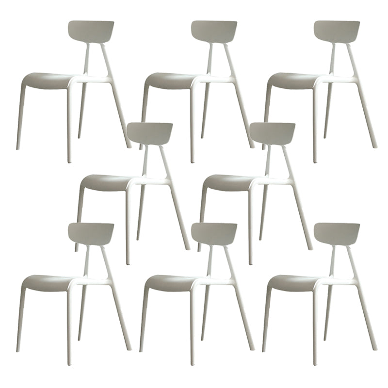 Kitchen Plastic Side Chair Modern Style Open Back Armless Chair Set